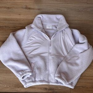 Light purple Blogilates Sherpa Zip-Up Jacket